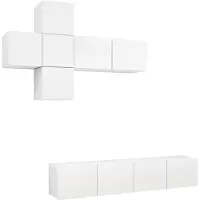 vidaXL Ensemble d'armoires TV 7 pièces blanc bois composite