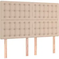 vidaXL Lit Boxspring Matelas Marron Cappuccino 140x190cm Similicuir