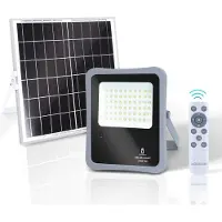 Aigostar Projecteur à LED avec panneau solaire 300W 6500K blanc froid Projecteur IP65 étanche Lampe de jardin extérieure
