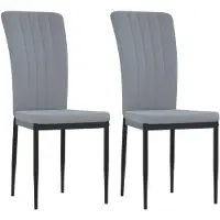 vidaXL Chaise de salle à manger 2 pcs. Gris clair velours