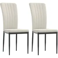 vidaXL Chaise de salle à manger 2 pcs. Velours crème