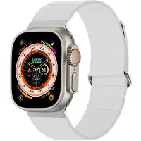 IMoshion Bracelet en cuir magnétique pour Apple Watch | 44/45/46/49 mm - Blanc