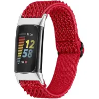 IMoshion Bracelet en nylon élastique pour Fitbit Charge 5 - Rouge