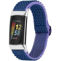 IMoshion Bracelet en nylon élastique pour Fitbit Charge 5 - Bleu foncé