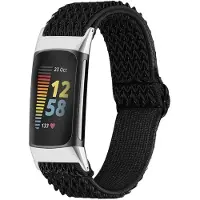 IMoshion Bracelet en nylon élastique pour Fitbit Charge 5 - Noir