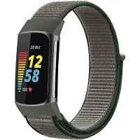 IMoshion Bracelet en nylon pour Fitbit Charge 5 - Taille L - Gris foncé