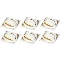 QAZQA Lot de 6 spots encastrés blancs GU10 orientables sans bordure - Oneon