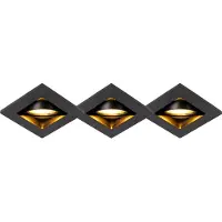QAZQA Lot de 3 spots encastrés modernes noirs orientables - Qure