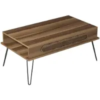 Skye Decor , Ekol - Walnut, table basse, noyer, 100 % PANNEAUX DE PARTICULES MÉLAMINÉS, 105 x 56 x 45,8 cm