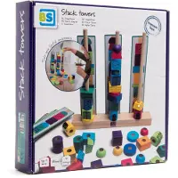 BS Toys blockset tours d'empilage 28 x 26 cm bois 55 pièces