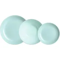 Big Buy Cooking SERVICE DE TABLE 6 personnes 18 pcs. SET Vaisselle Service combiné en verre Turquoise