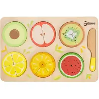 Classic World Fruits en bois à couper avec velcro + apprentissage des fractions et division Montessori 23 pcs.