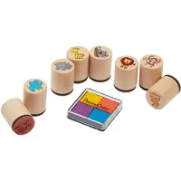 Goki Tampons encreurs - - ZOO - 8 animaux Afrique - 4 encres pour timbres