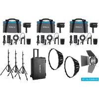 Nanlite Forza 60B II LED triple kit (avec valise, pied de lampe, fresnel et softbox)