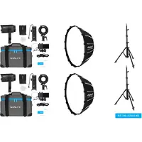Nanlite Kit double LED Forza 60 II (avec pied d'éclairage et boîte à lumière)