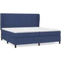 vidaXL Lit boxspring avec matelas bleu 200x200 cm Tissu