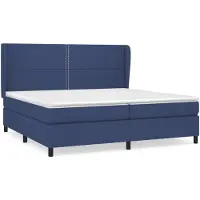 vidaXL Lit boxspring avec matelas bleu 200x200 cm Tissu