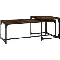 vidaXL Tables basses 2 pcs. Chêne fumé Matériau dérivé du bois