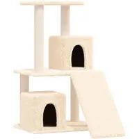 vidaXL Arbre à chat avec colonnes à griffer en sisal Crème 82 cm