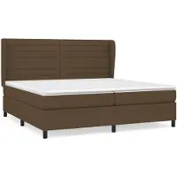 vidaXL Lit boxspring avec matelas brun foncé 200x200 cm Tissu