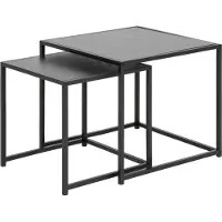 Actona Set de table basse Seaford noir