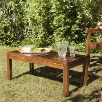 Macabane MAEVA - Table basse de jardin rect. 100 x 50 cm en bois teck huilé
