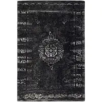 Nordal Grand tapis tissé - gris foncé / noir 160x240