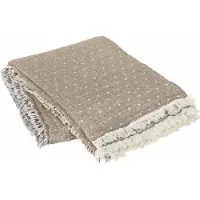 Broste Copenhagen Plaid Paula beige/écru - 130x180cm