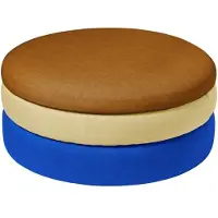 Broste Copenhagen Pouf Pond bleu/sable/ocre Ø68cm