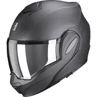 Scorpion Exo-Tech Evo Carbon Solid Mat Noir Casque Modulable Taille L