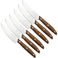 Due Cigni 1896 America 2C1019NOSET6, set de 6 couteaux à steak, noyer