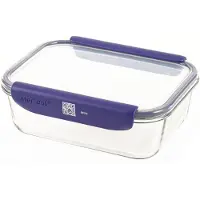 Mastrad StorEat L Récipient de conservation intelligent pour aliments, verre borosilicaté, bleu, 1.52 L, F93003