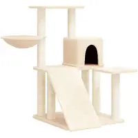 vidaXL Arbre à chat avec colonnes à griffer en sisal Crème 82 cm
