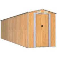 vidaXL Abri de jardin marron clair 192x772x223 cm Acier galvanisé