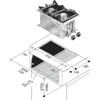 CombiSteel Plaque de cuisson à gaz encastrable, 2 brûleurs, 7 kW