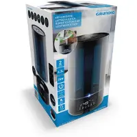 Grundig Humidificateur et diffuseur d'arômes 4,3L - Diffuseur d'huiles essentielles - Humidificateur avec hygromètre et minuterie - Pièces de 15 à 35m2 - avec veilleuse - Noir
