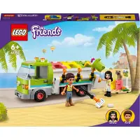 LEGO 41712 Friends Voiture de recyclage, camion poubelle avec Emma et les mini-poupées River