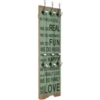 vidaXL Porte-manteau mural avec 6 crochets 120 x 40 cm HAPPY LOVE