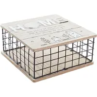 DKD Home Decor Boîte décorative - - Noir - Métal et MDF - 27 x 53 x 51 cm - Design contemporain