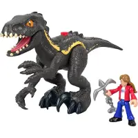 Fisher-Price GKL51 imaginext Jurassic World Dinosaur Indoraptor et Maisie Set de jeu, figurines mobiles pour enfants