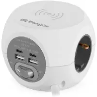 Orbegozo En 4500 3 Outlets With Wireless Charging Power Strip Argenté One Size / EU Plug 220V