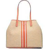 GUESS Women's Urban Bag Vikky Tote Beige Orange Detail Capacious