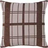 Broste Copenhagen Coussin Checker marron avec remplissage - W50XL50CM