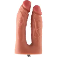 Hismith Premium Gode Double KlicLok Medium 15-19 CM Nude