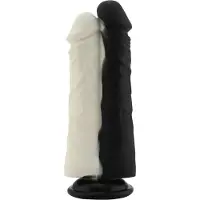 Hismith Premium Gode double noir blanc attachement 20,8 cm KlicLok