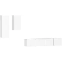 vidaXL Ensemble de 4 armoires TV blanc en bois composite