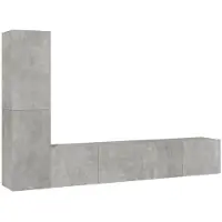 vidaXL Ensemble d'armoires TV 4 pièces gris béton Bois composite