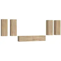 vidaXL Ensemble d'armoires TV 6 pièces en bois composite chêne Sonoma