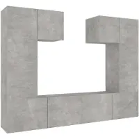 vidaXL Ensemble de 6 meubles TV en bois gris béton