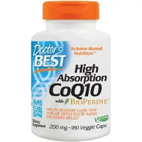 Doctors Best , CoQ10 Haute Absorption avec BioPerineÆ, 200 mg, 180 Capsules Végétales